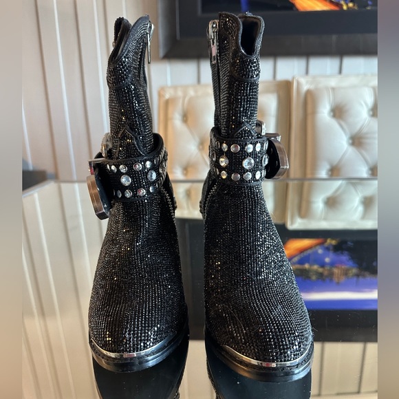 Club Exx Sheriff Shine Cowboy Boots 7 Black - Picture 7 of 13